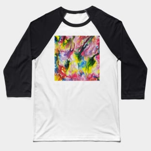 Vivid Multicolor Abstract Baseball T-Shirt